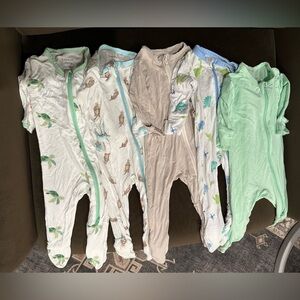 Bamboo Little Footie Zip Onesies